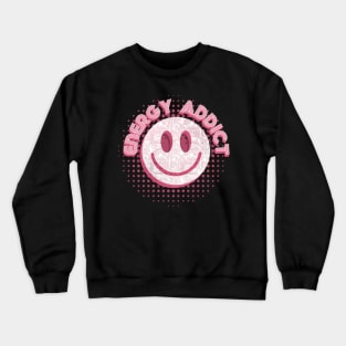 Energy Addict Smiley in Pink Crewneck Sweatshirt